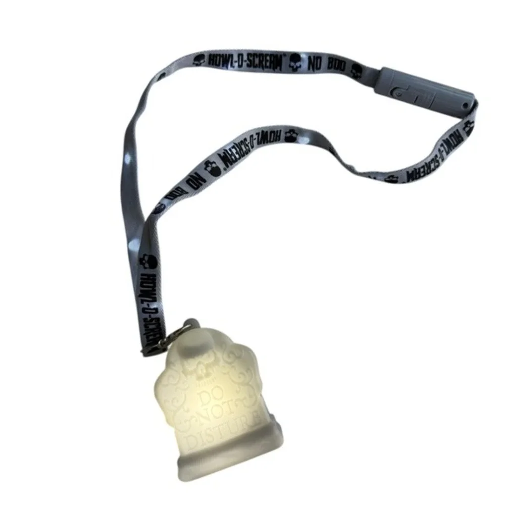 2025 Busch Gardens Howl-O-Scream No Boo Necklace Light Up Tombstone Lanyard